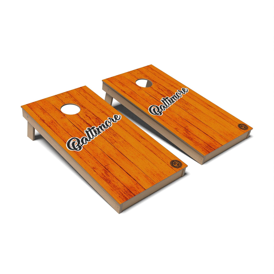 Slick Woody's Cornhole Co. Cornhole Board Solid Baseball Baltimore Cornhole Boards - Backyard