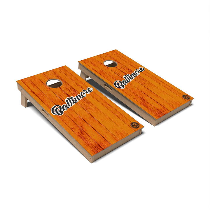 Slick Woody's Cornhole Co. Cornhole Board Solid Baseball Baltimore Cornhole Boards - Professional Signature