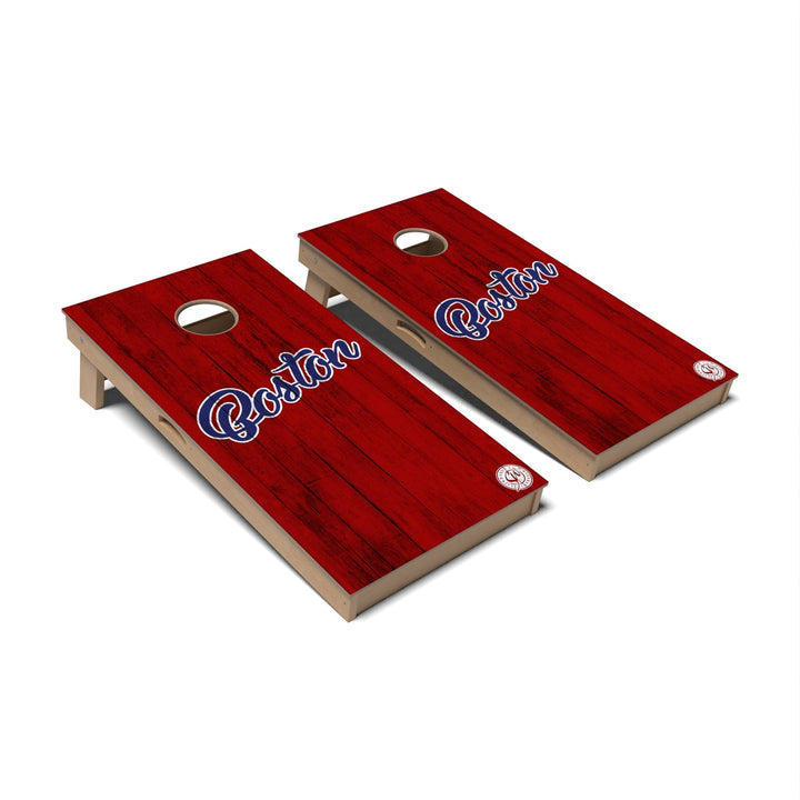 Slick Woody's Cornhole Co. Cornhole Board Solid Baseball Boston Cornhole Boards - Professional Signature