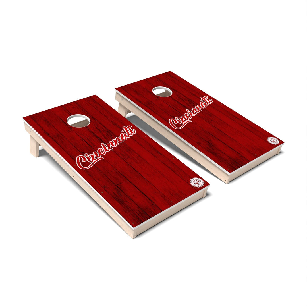 Slick Woody's Cornhole Co. Cornhole Board Solid Baseball Cincinnati Cornhole Boards - All Weather