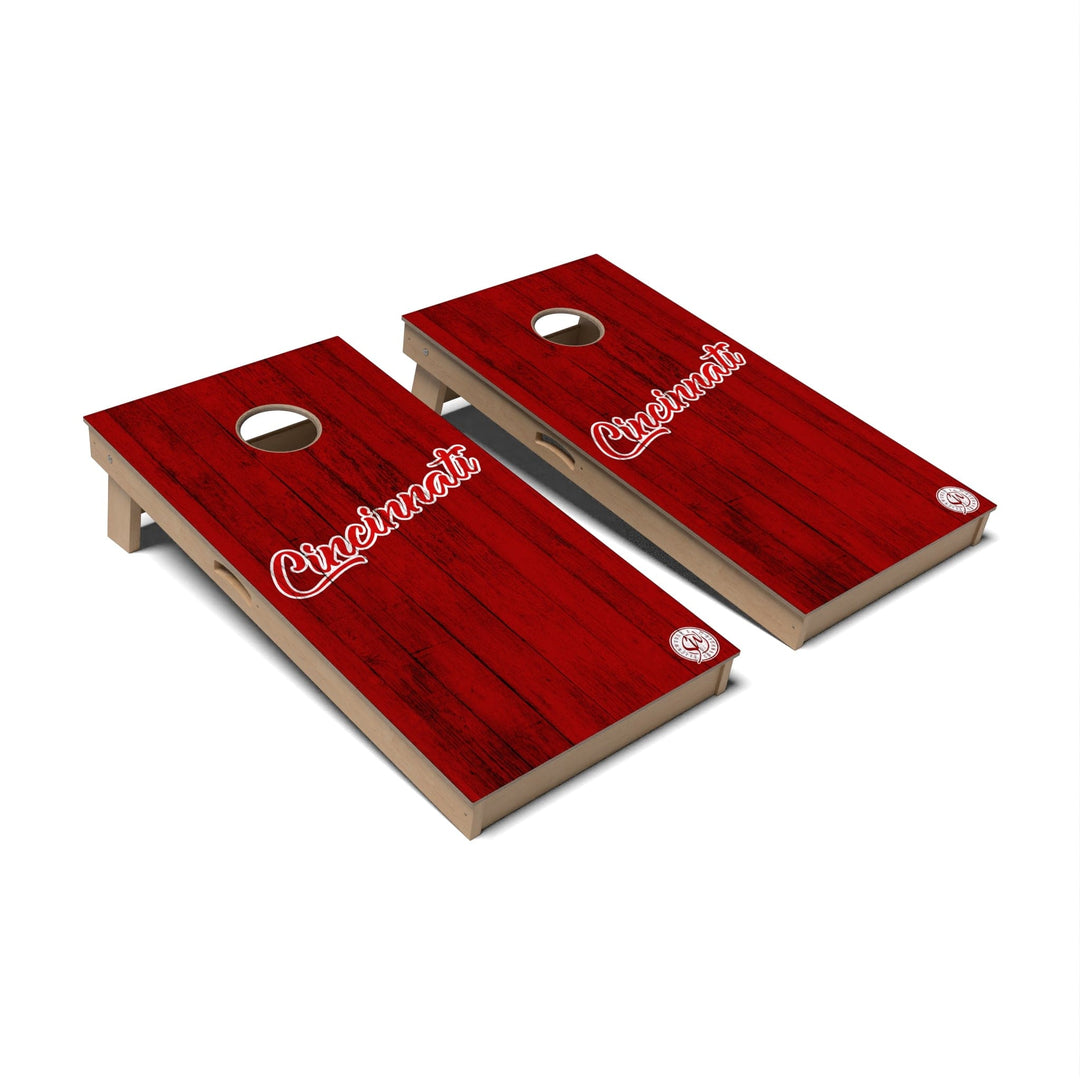 Slick Woody's Cornhole Co. Cornhole Board Solid Baseball Cincinnati Cornhole Boards - Professional Signature