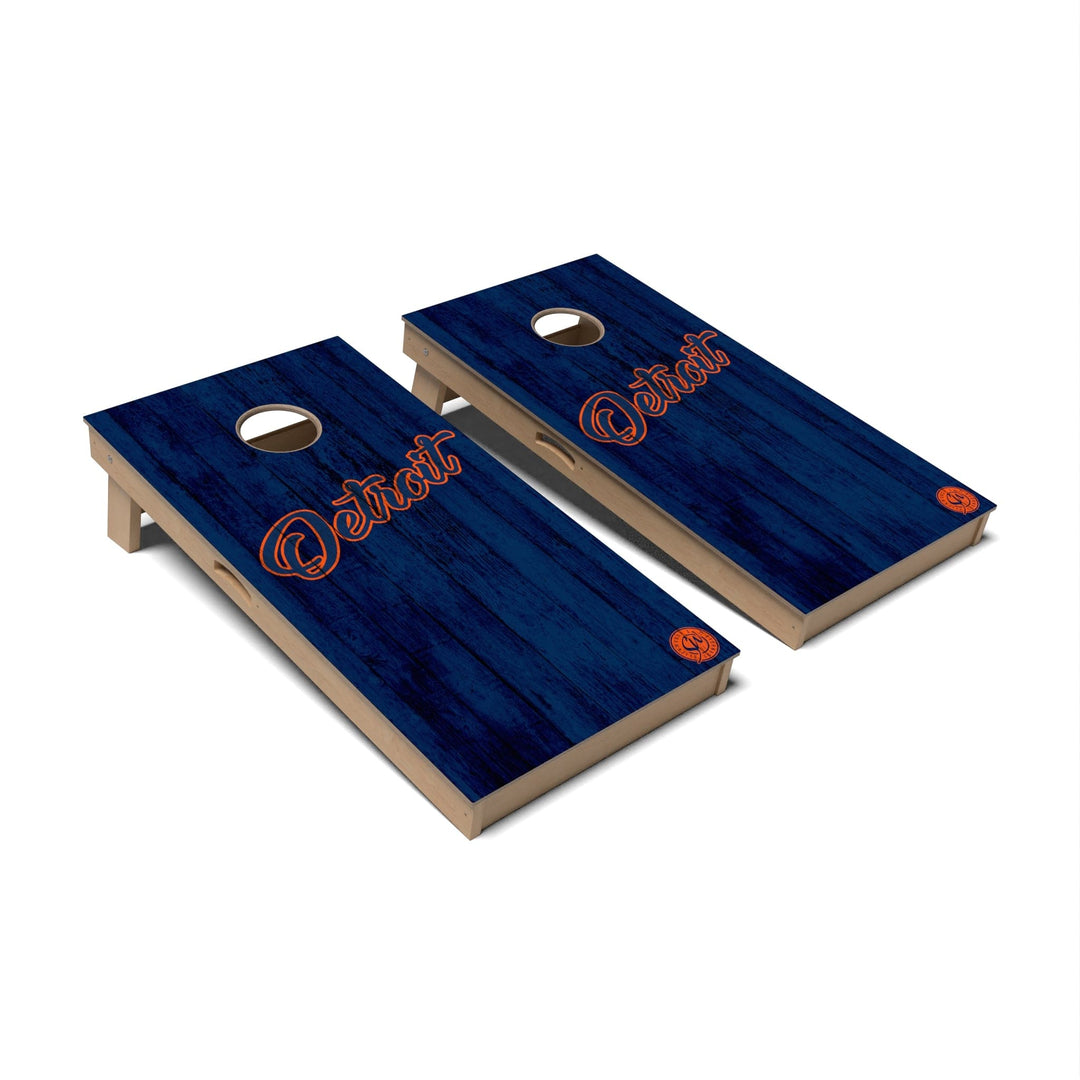 Slick Woody's Cornhole Co. Cornhole Board Solid Baseball Detroit Cornhole Boards - Professional Signature
