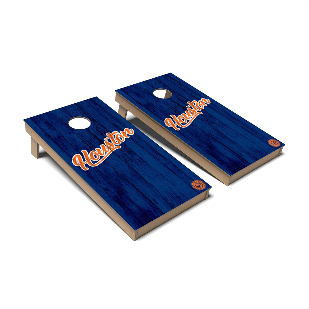 Slick Woody's Cornhole Co. Cornhole Board Solid Baseball Houston Cornhole Boards - Backyard