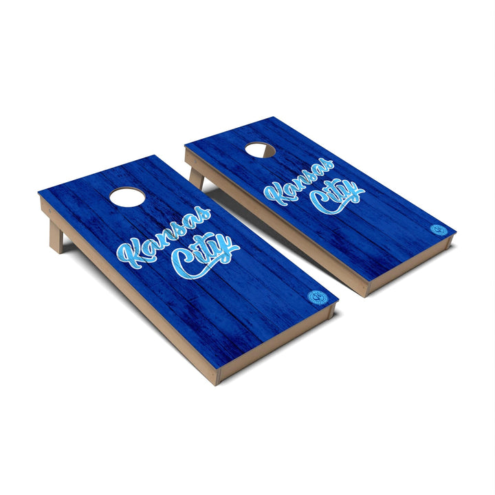 Slick Woody's Cornhole Co. Cornhole Board Solid Baseball Kansas City Cornhole Boards - Backyard