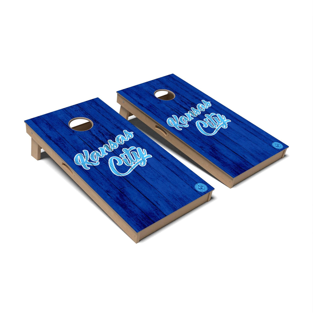 Slick Woody's Cornhole Co. Cornhole Board Solid Baseball Kansas City Cornhole Boards - Professional Signature