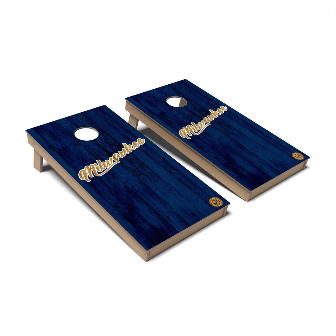 Slick Woody's Cornhole Co. Cornhole Board Solid Baseball Milwaukee Cornhole Boards - Backyard