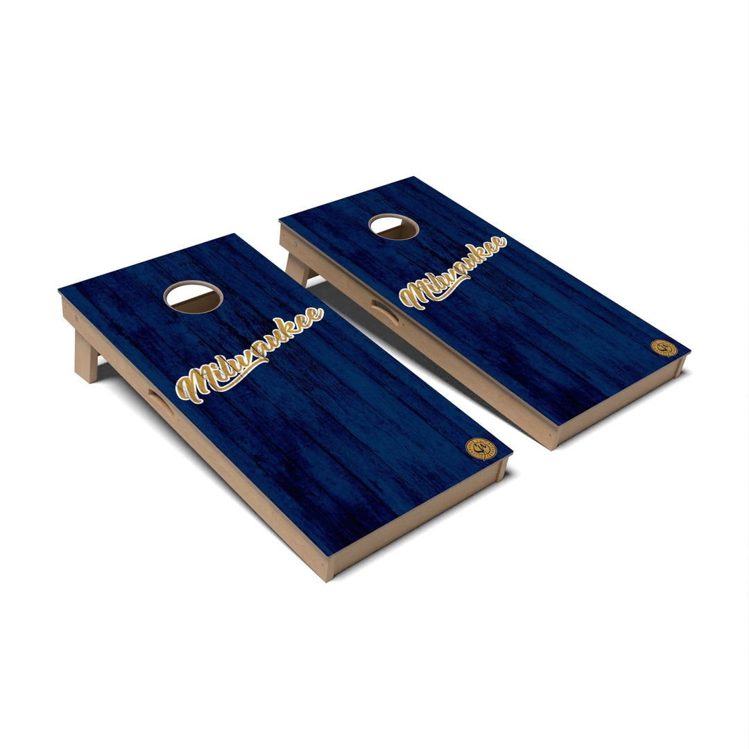 Slick Woody's Cornhole Co. Cornhole Board Solid Baseball Milwaukee Cornhole Boards - Professional Signature