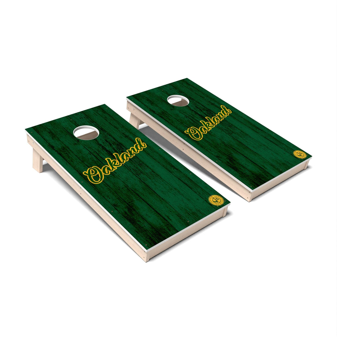 Slick Woody's Cornhole Co. Cornhole Board Solid Baseball Oakland Cornhole Boards - All Weather