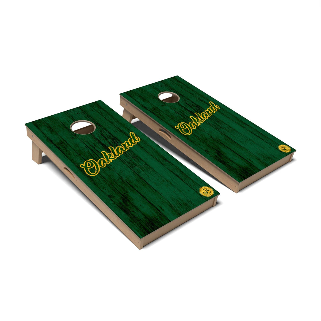 Slick Woody's Cornhole Co. Cornhole Board Solid Baseball Oakland Cornhole Boards - Professional Signature