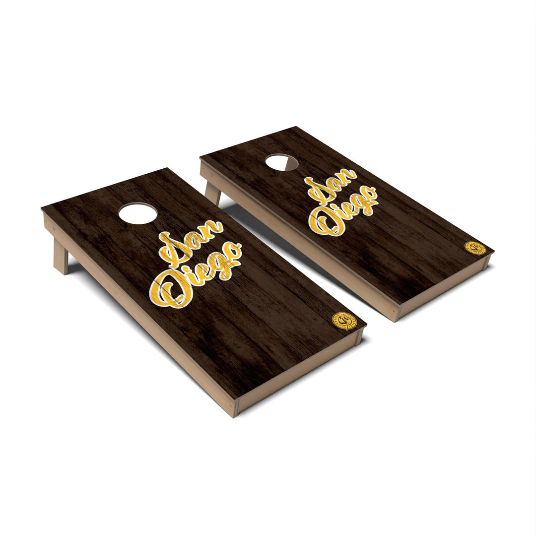 Slick Woody's Cornhole Co. Cornhole Board Solid Baseball San Diego Cornhole Boards - Backyard