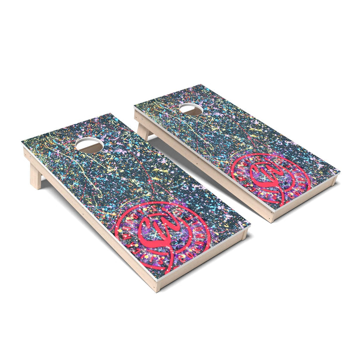 Slick Woody's Cornhole Co. Cornhole Board Splatter Artist Cornhole Boards - All Weather