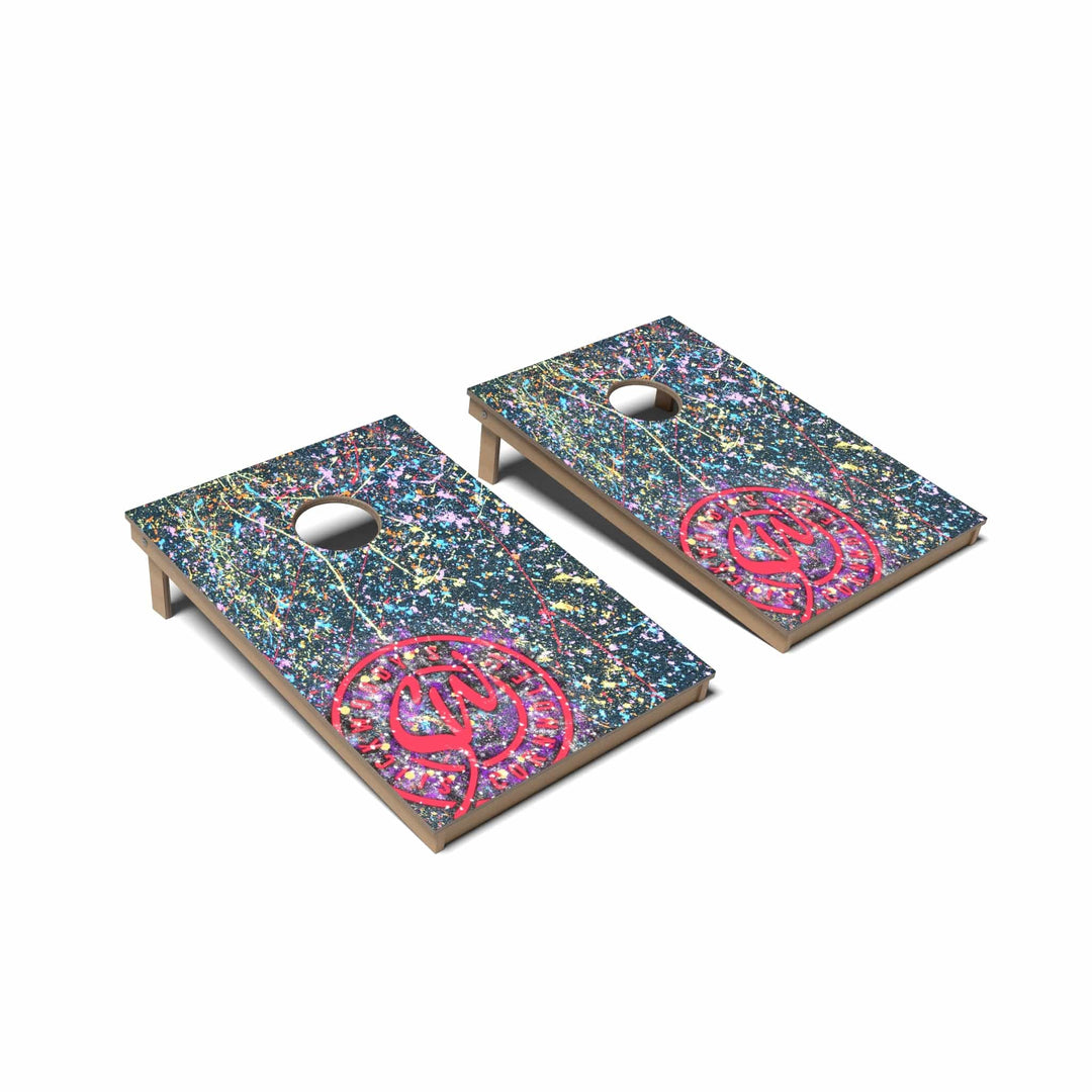 Slick Woody's Cornhole Co. Cornhole Board Splatter Artist Cornhole Boards - Tailgate