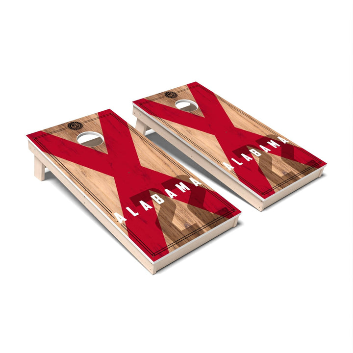 Slick Woody's Cornhole Co. Cornhole Board State Flag 2.0 Alabama Cornhole Boards - All Weather