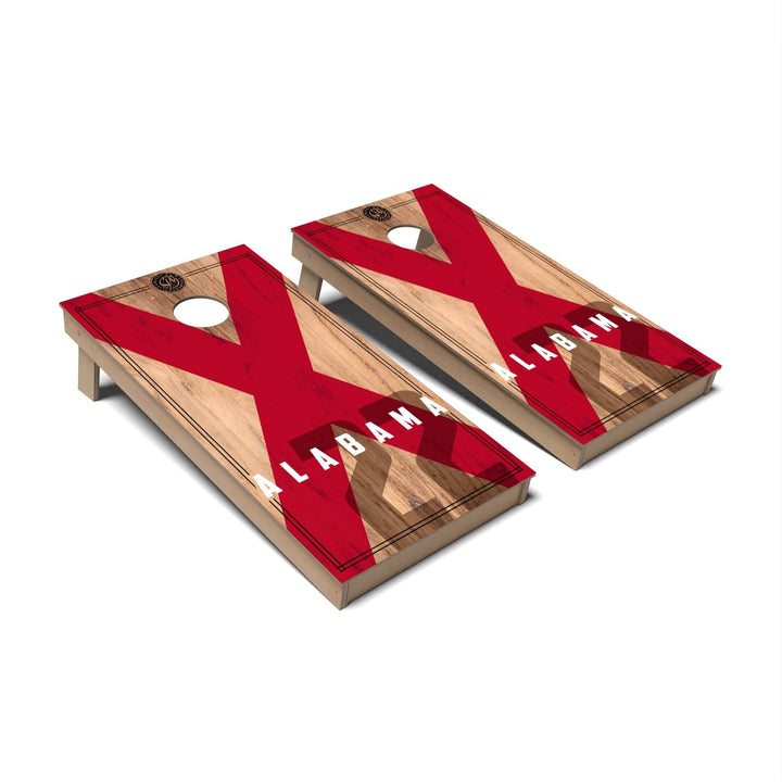 Slick Woody's Cornhole Co. Cornhole Board State Flag 2.0 Alabama Cornhole Boards - Backyard