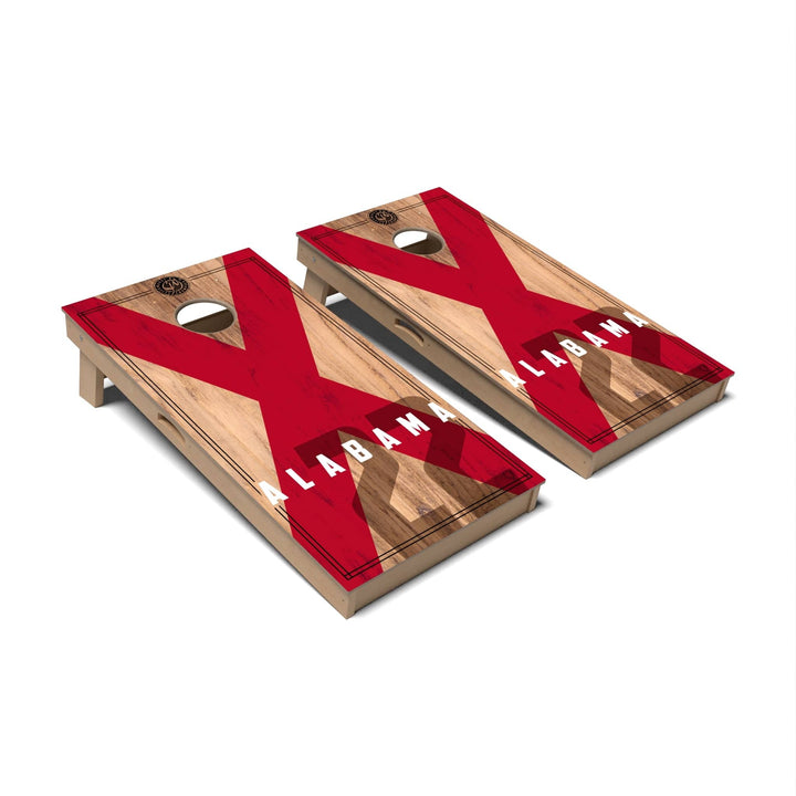 Slick Woody's Cornhole Co. Cornhole Board State Flag 2.0 Alabama Cornhole Boards - Professional Signature