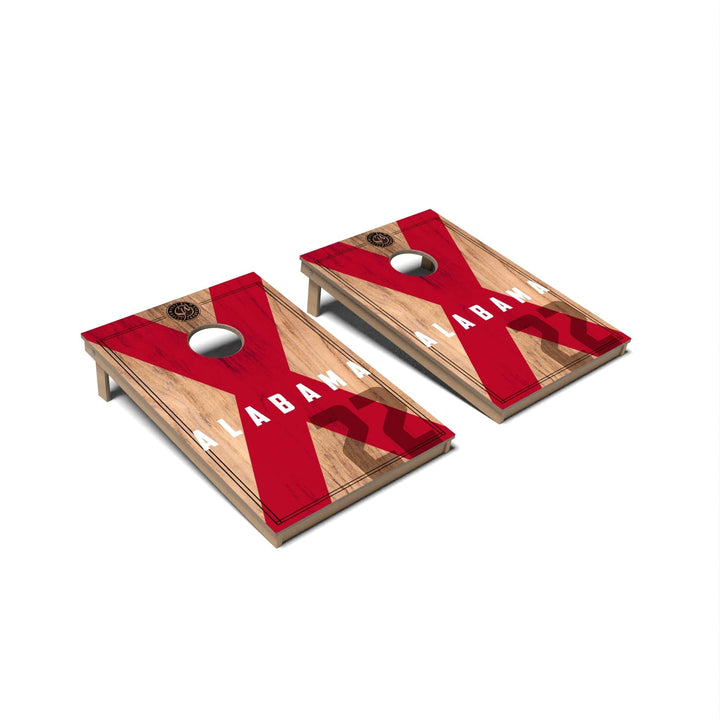 Slick Woody's Cornhole Co. Cornhole Board State Flag 2.0 Alabama Cornhole Boards - Tailgate