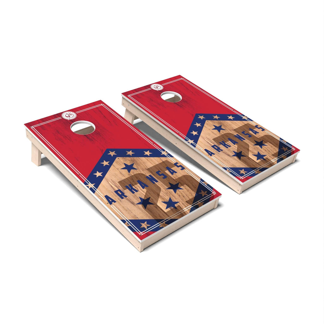 Slick Woody's Cornhole Co. Cornhole Board State Flag 2.0 Arkansas Cornhole Boards - All Weather