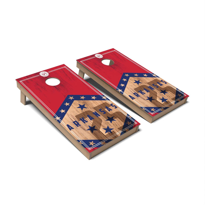 Slick Woody's Cornhole Co. Cornhole Board State Flag 2.0 Arkansas Cornhole Boards - Backyard