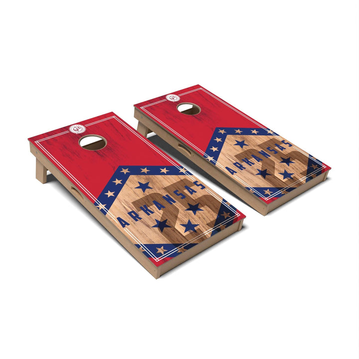 Slick Woody's Cornhole Co. Cornhole Board State Flag 2.0 Arkansas Cornhole Boards - Professional Signature