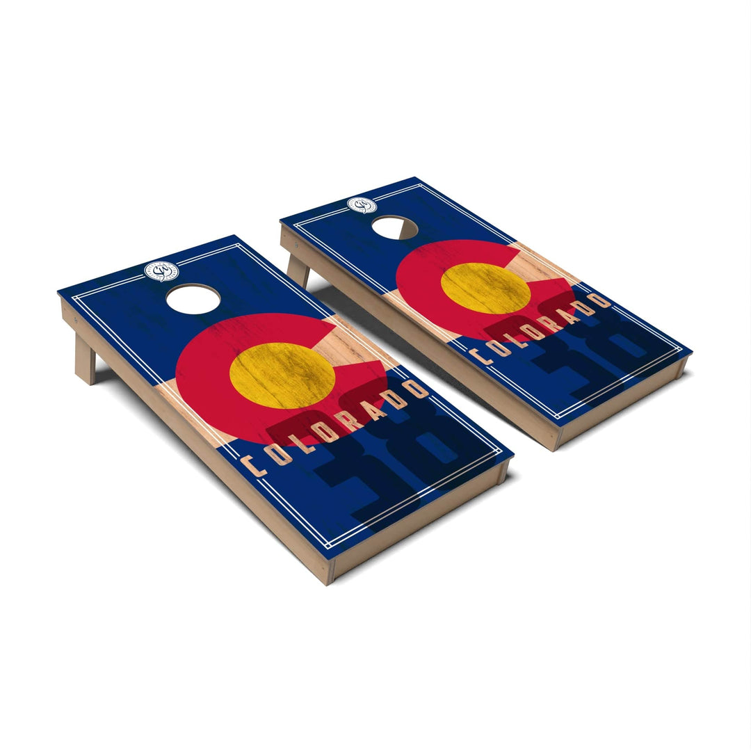 Slick Woody's Cornhole Co. Cornhole Board State Flag 2.0 Colorado Cornhole Boards - Backyard