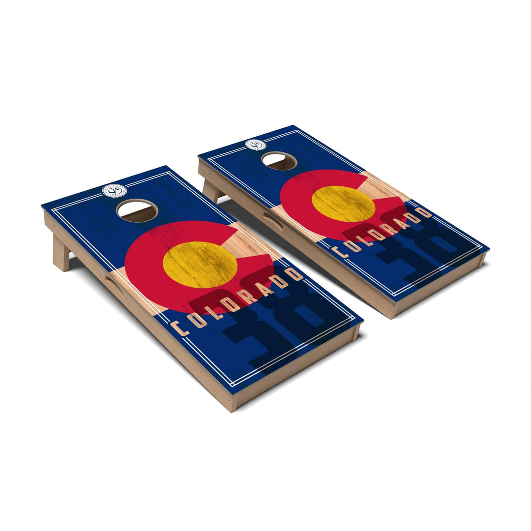 Slick Woody's Cornhole Co. Cornhole Board State Flag 2.0 Colorado Cornhole Boards - Professional Signature