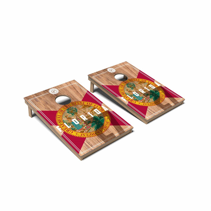 Slick Woody's Cornhole Co. Cornhole Board State Flag 2.0 Florida Cornhole Boards - Tailgate