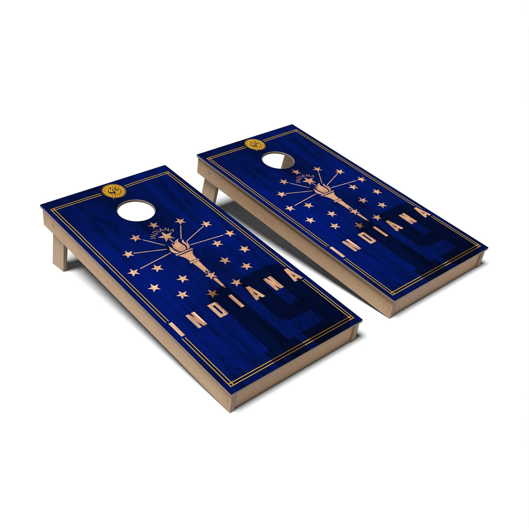 Slick Woody's Cornhole Co. Cornhole Board State Flag 2.0 Indiana Cornhole Boards - Backyard