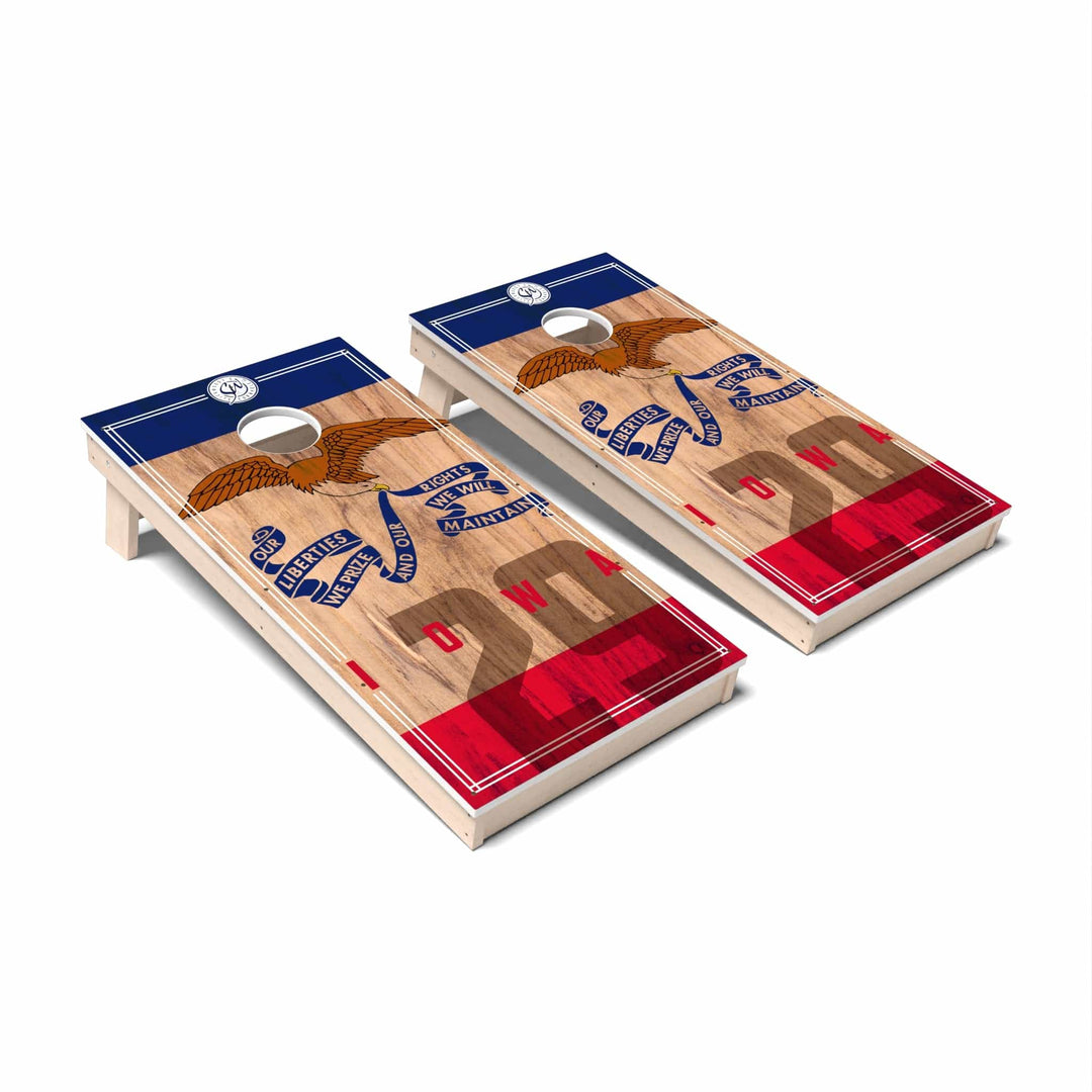 Slick Woody's Cornhole Co. Cornhole Board State Flag 2.0 Iowa Cornhole Boards - All Weather