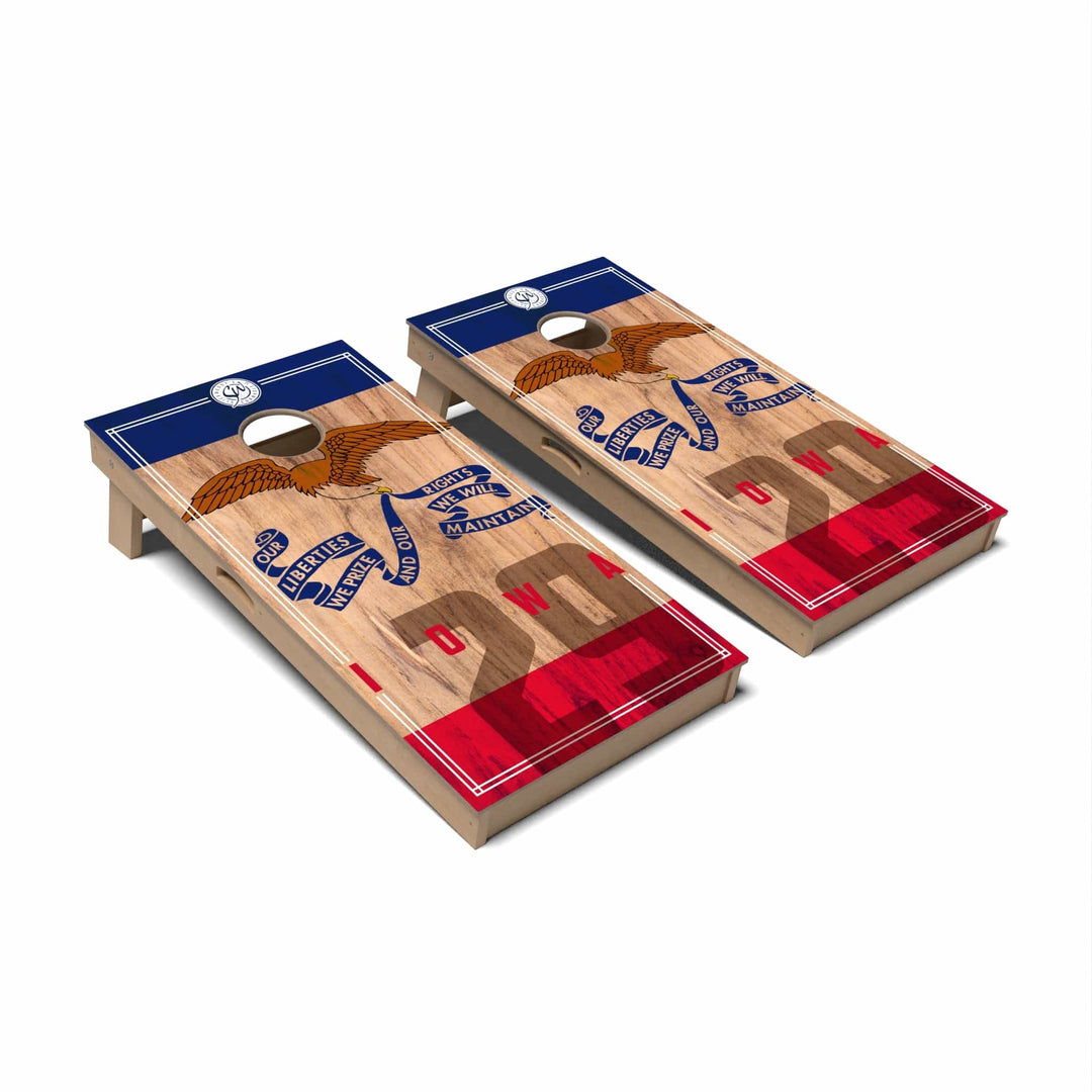 Slick Woody's Cornhole Co. Cornhole Board State Flag 2.0 Iowa Cornhole Boards - Professional Signature