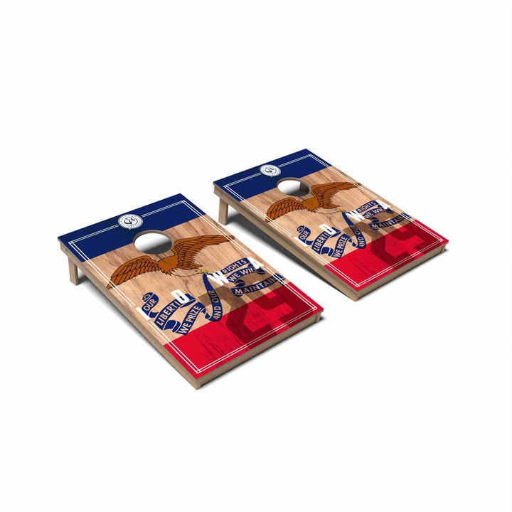 Slick Woody's Cornhole Co. Cornhole Board State Flag 2.0 Iowa Cornhole Boards - Tailgate