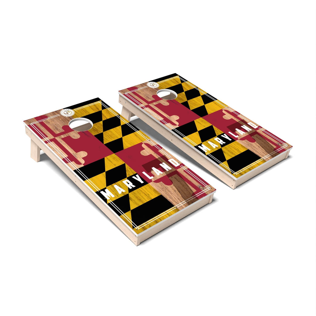 Slick Woody's Cornhole Co. Cornhole Board State Flag 2.0 Maryland Cornhole Boards - All Weather