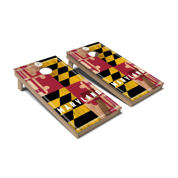 Slick Woody's Cornhole Co. Cornhole Board State Flag 2.0 Maryland Cornhole Boards - Backyard