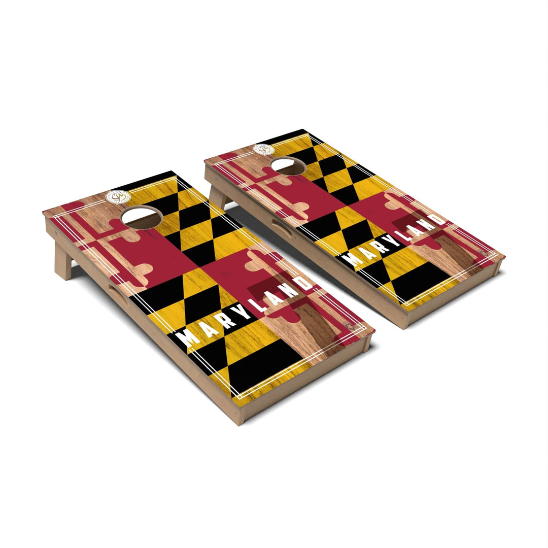 Slick Woody's Cornhole Co. Cornhole Board State Flag 2.0 Maryland Cornhole Boards - Professional Signature