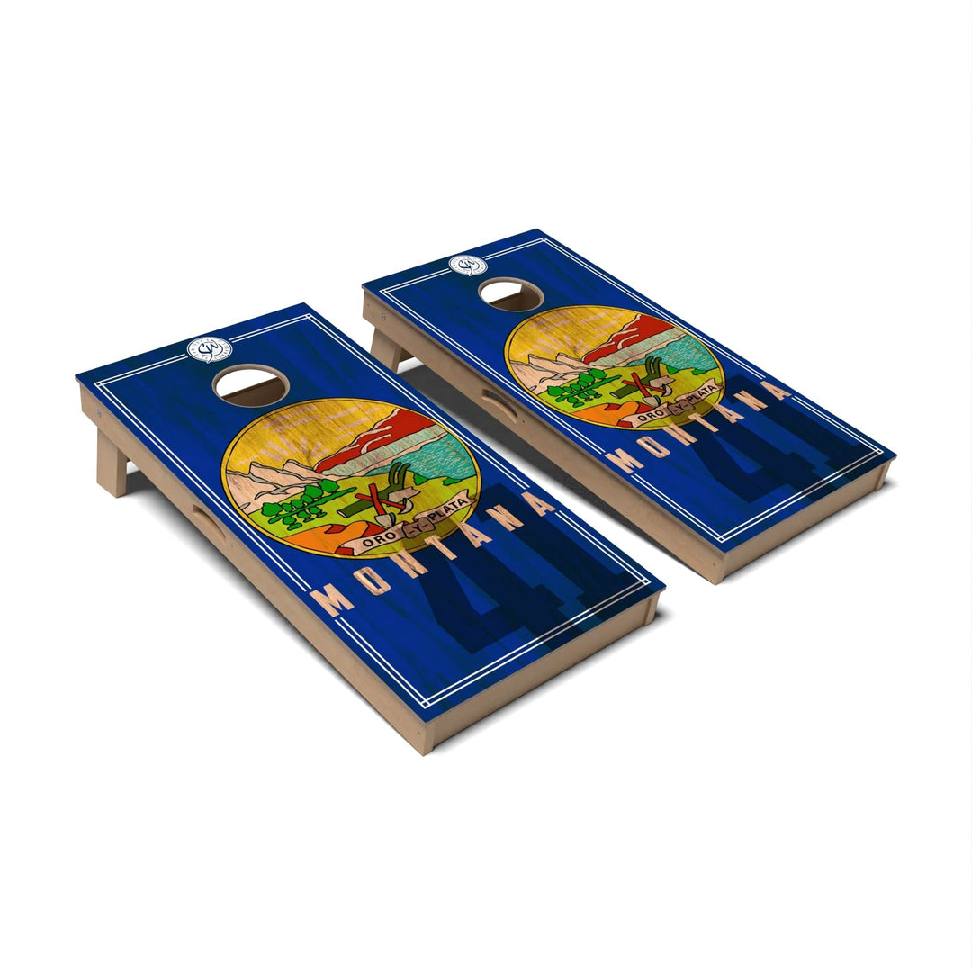 Slick Woody's Cornhole Co. Cornhole Board State Flag 2.0 Montana Cornhole Boards - Tailgate