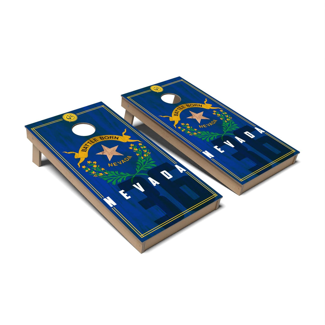 Slick Woody's Cornhole Co. Cornhole Board State Flag 2.0 Nevada Cornhole Boards - Backyard