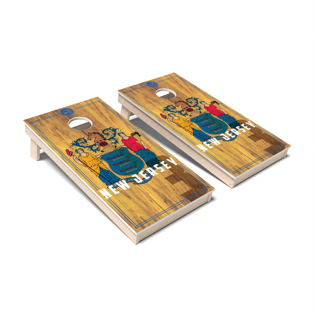 Slick Woody's Cornhole Co. Cornhole Board State Flag 2.0 New Jersey Cornhole Boards - All Weather