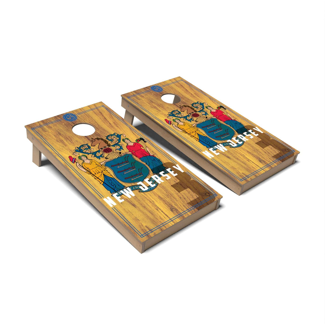 Slick Woody's Cornhole Co. Cornhole Board State Flag 2.0 New Jersey Cornhole Boards - Backyard