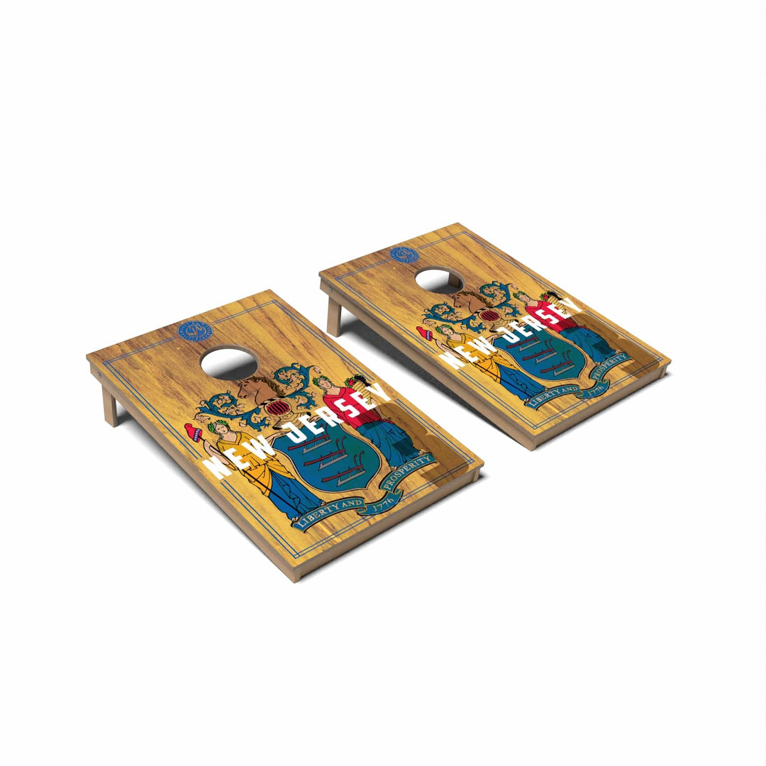 Slick Woody's Cornhole Co. Cornhole Board State Flag 2.0 New Jersey Cornhole Boards - Tailgate
