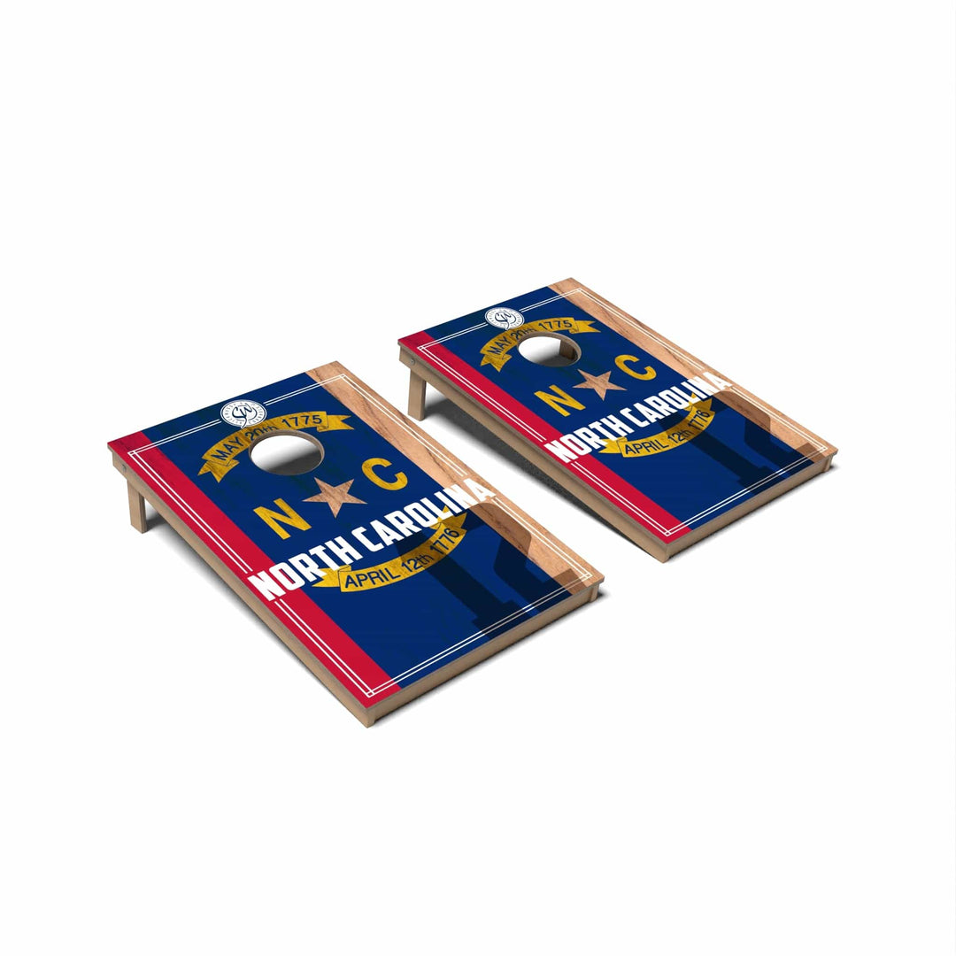 Slick Woody's Cornhole Co. Cornhole Board State Flag 2.0 North Carolina Cornhole Boards - Tailgate