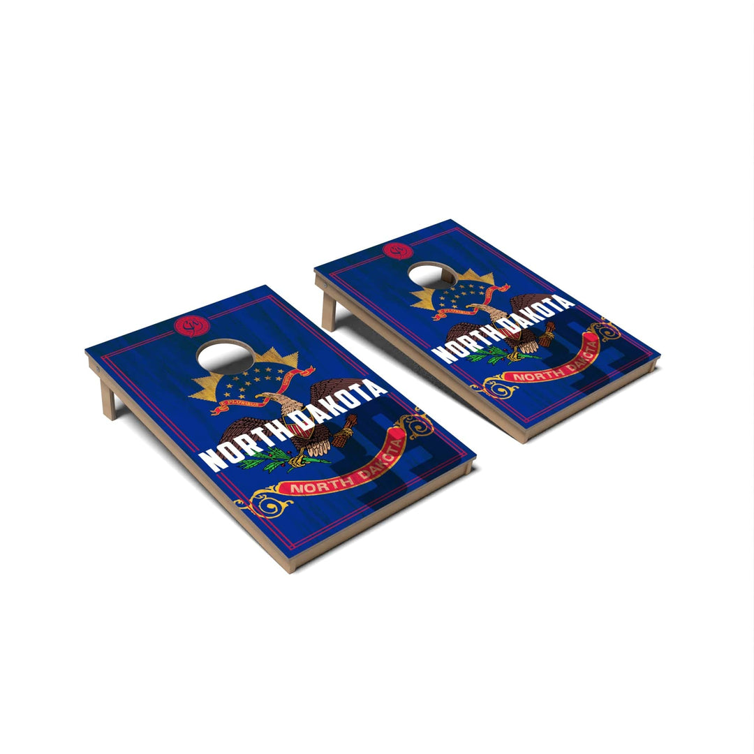 Slick Woody's Cornhole Co. Cornhole Board State Flag 2.0 North Dakota Cornhole Boards - Tailgate