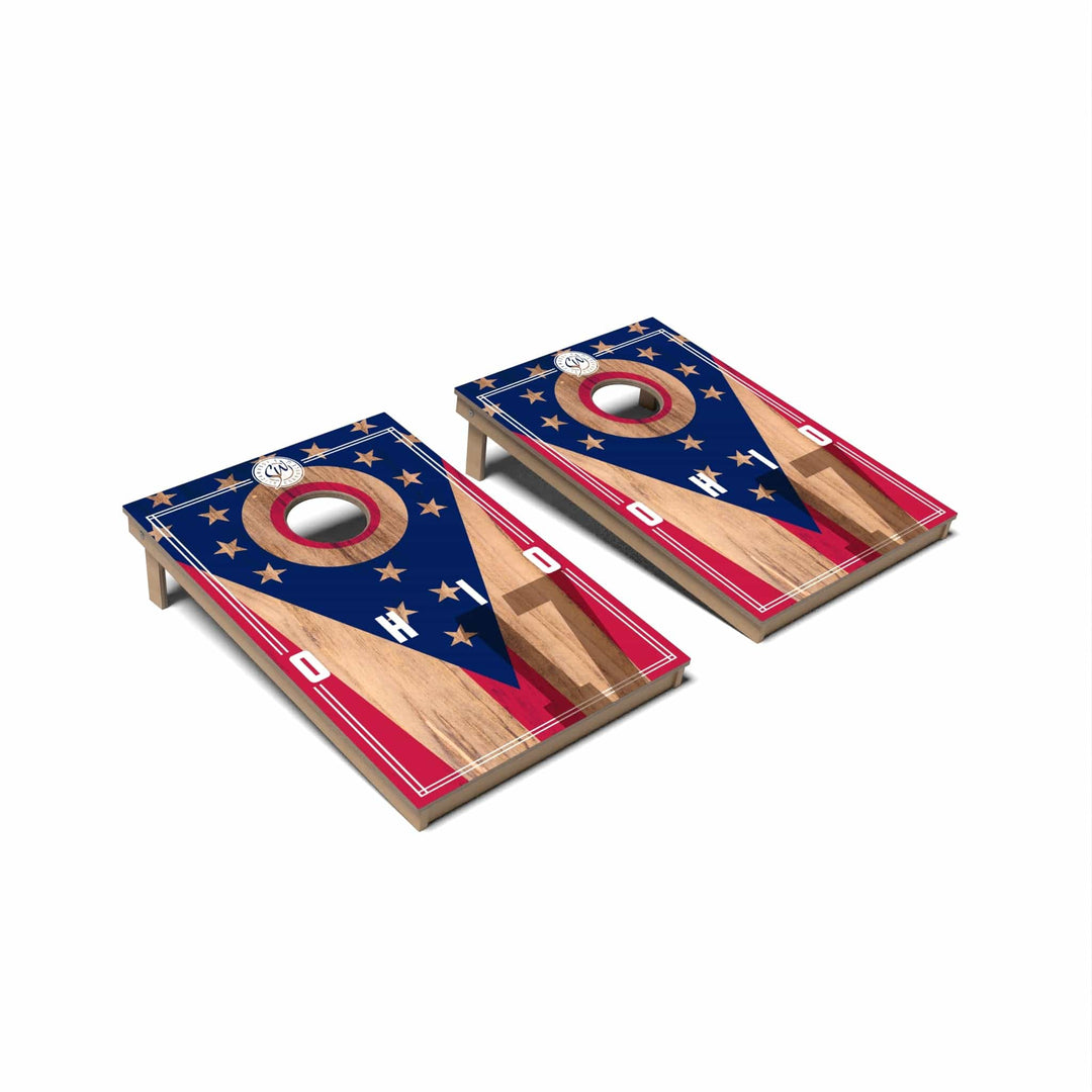 Slick Woody's Cornhole Co. Cornhole Board State Flag 2.0 Ohio Cornhole Boards - Tailgate