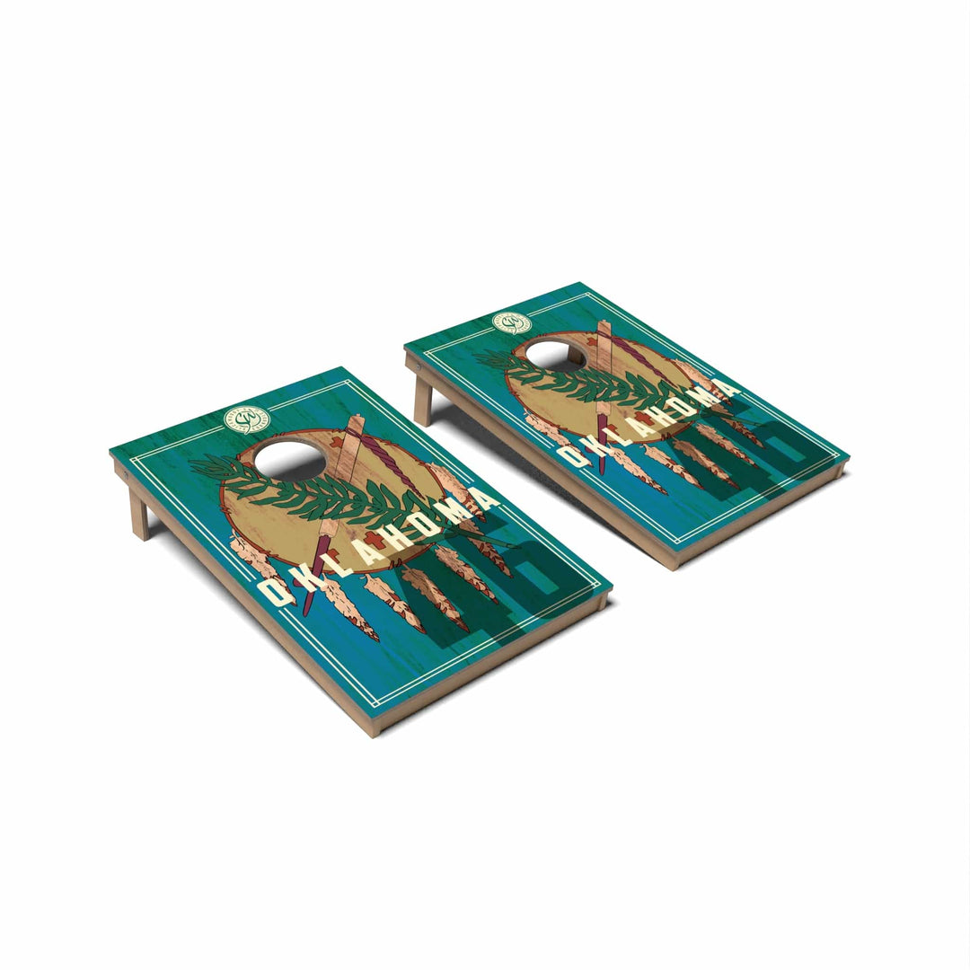 Slick Woody's Cornhole Co. Cornhole Board State Flag 2.0 Oklahoma Cornhole Boards - Tailgate