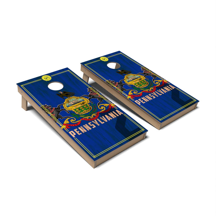 Slick Woody's Cornhole Co. Cornhole Board State Flag 2.0 Pennsylvania Cornhole Boards - Backyard