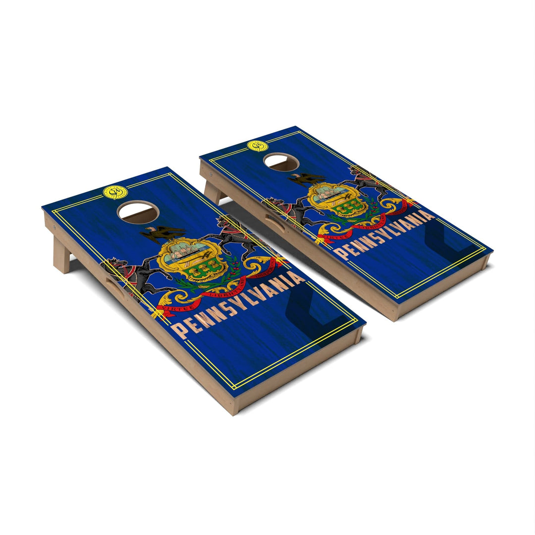 Slick Woody's Cornhole Co. Cornhole Board State Flag 2.0 Pennsylvania Cornhole Boards - Professional Signature