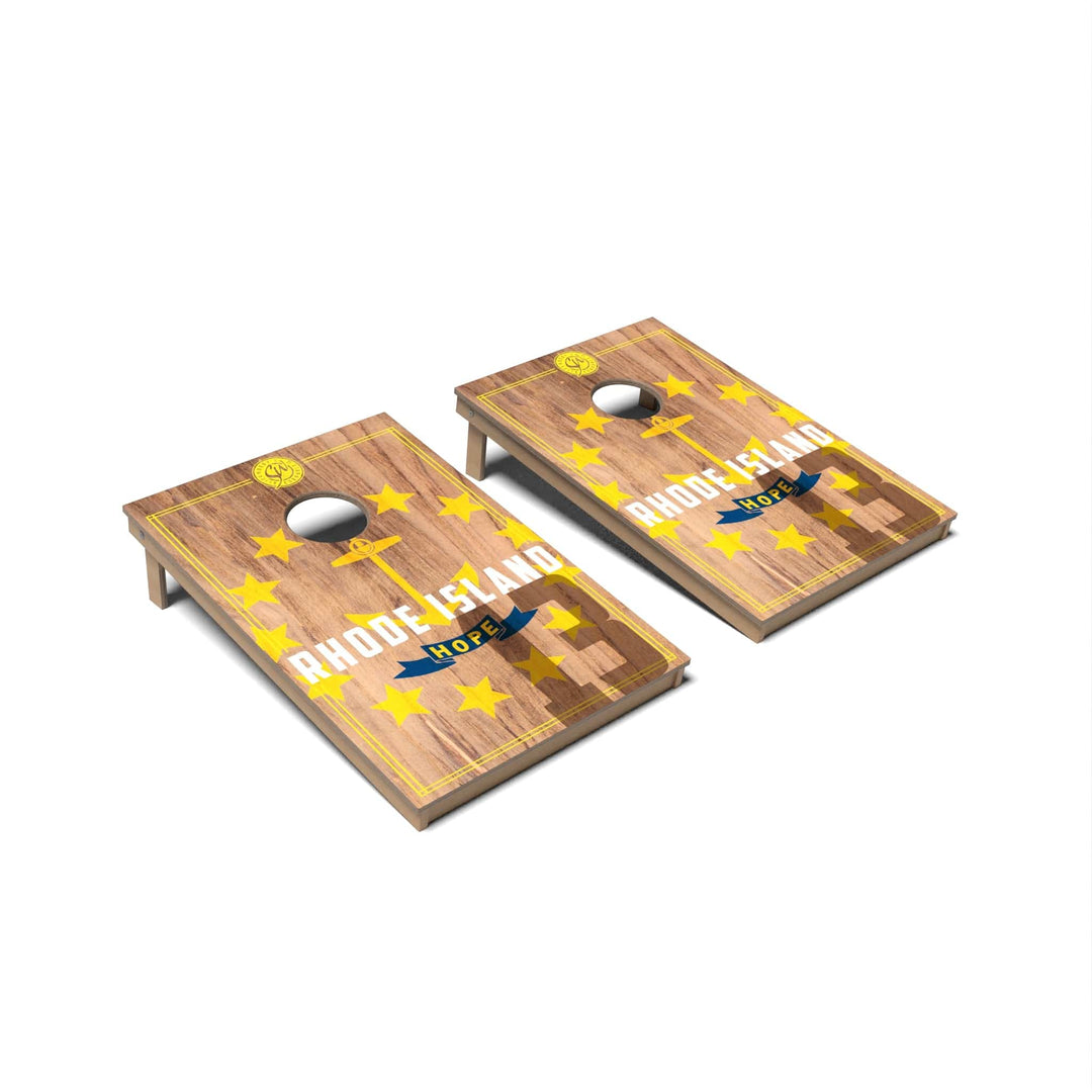 Slick Woody's Cornhole Co. Cornhole Board State Flag 2.0 Rhode Island Cornhole Boards - Tailgate