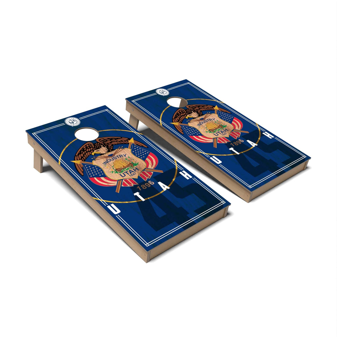 Slick Woody's Cornhole Co. Cornhole Board State Flag 2.0 Utah Cornhole Boards - Backyard