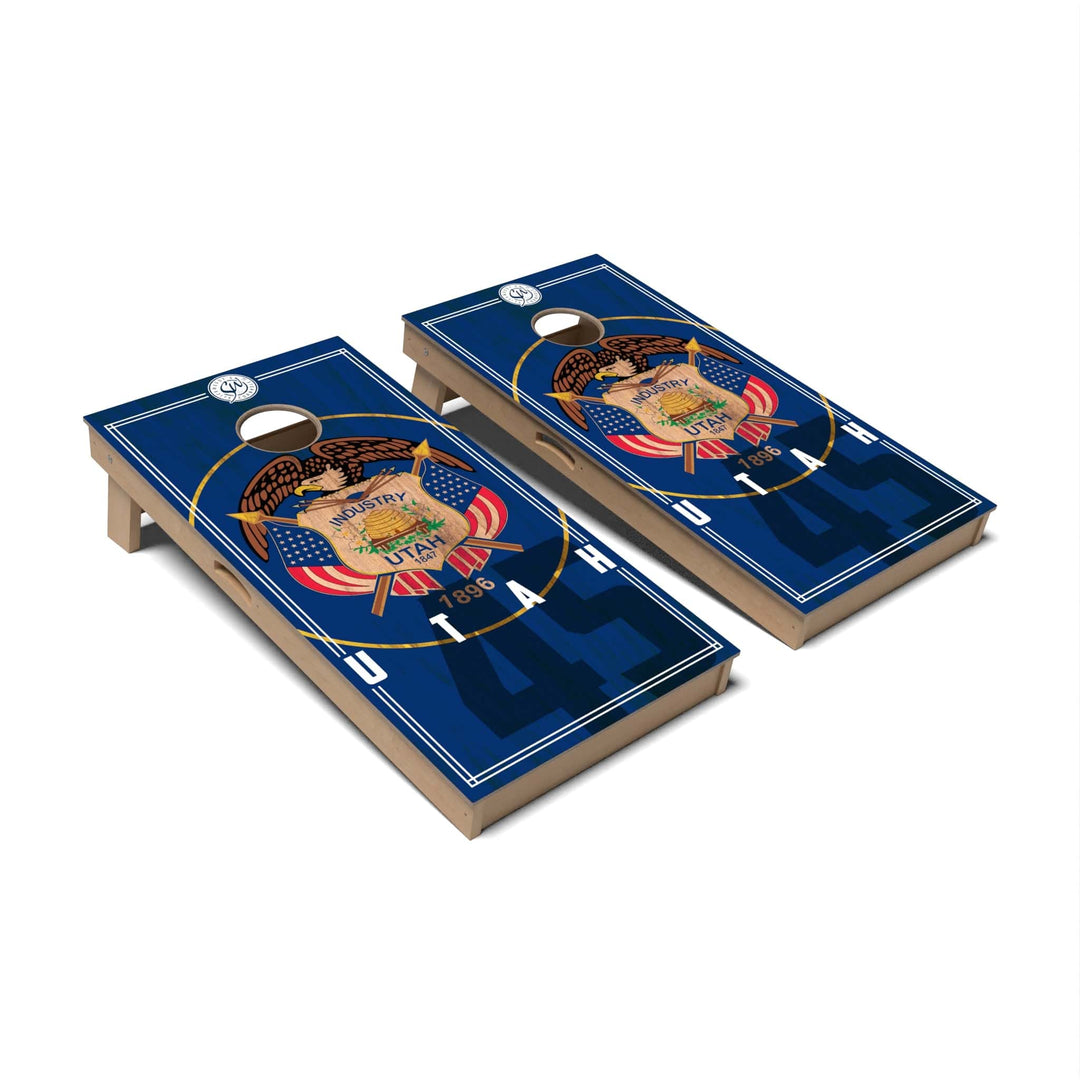 Slick Woody's Cornhole Co. Cornhole Board State Flag 2.0 Utah Cornhole Boards - Professional Signature