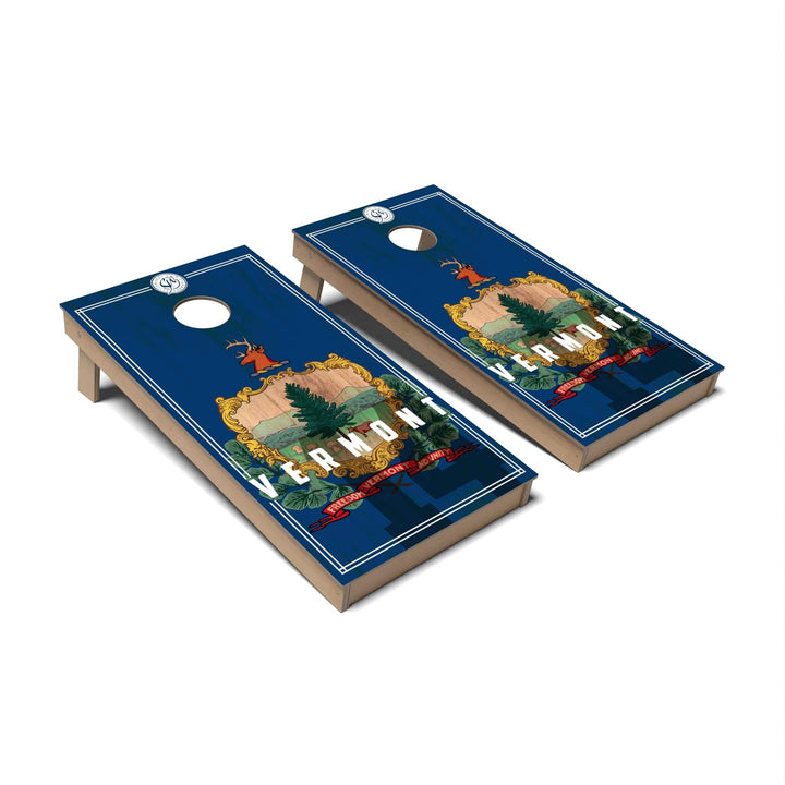 Slick Woody's Cornhole Co. Cornhole Board State Flag 2.0 Vermont Cornhole Boards - Backyard