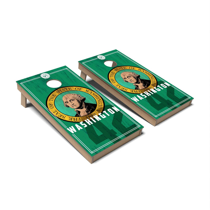 Slick Woody's Cornhole Co. Cornhole Board State Flag 2.0 Washington Cornhole Boards - Backyard