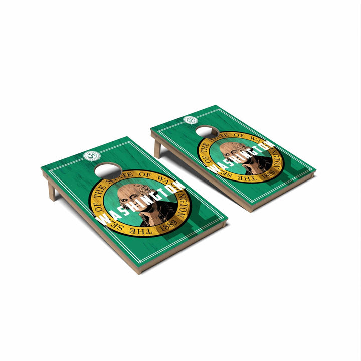 Slick Woody's Cornhole Co. Cornhole Board State Flag 2.0 Washington Cornhole Boards - Tailgate